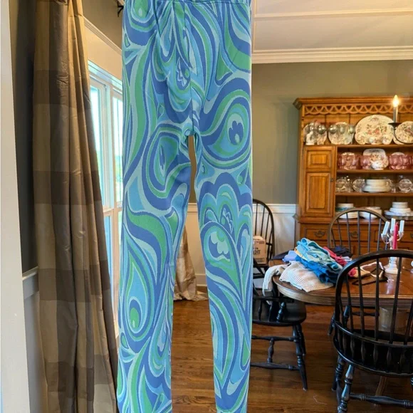 Seea Tessa Vibrant Blue and Green Cropped Pants - Picture 2 of 4